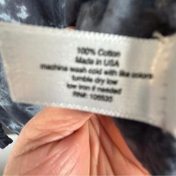 Sundays Casual Cotton Relaxed Tie Dye Round Neck Long Sleeve Top XS Blue NWT - Picture 13 of 14